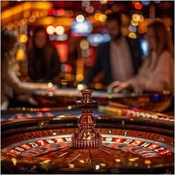 Dealer at live roulette table during a spin round